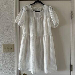 ODDY White Textured Mini Dress